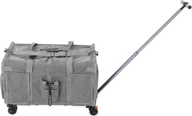 Транспортна переноска для котів та собак на 2 тварин з колесами, сіра