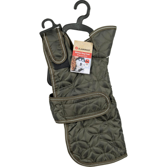 Шлейка для собак Flaingo Hundeantel Winter Ushi, хакі, XS: тепла, водонепроникна, з флісовою підкладкою та світловідбиваючими елементами
