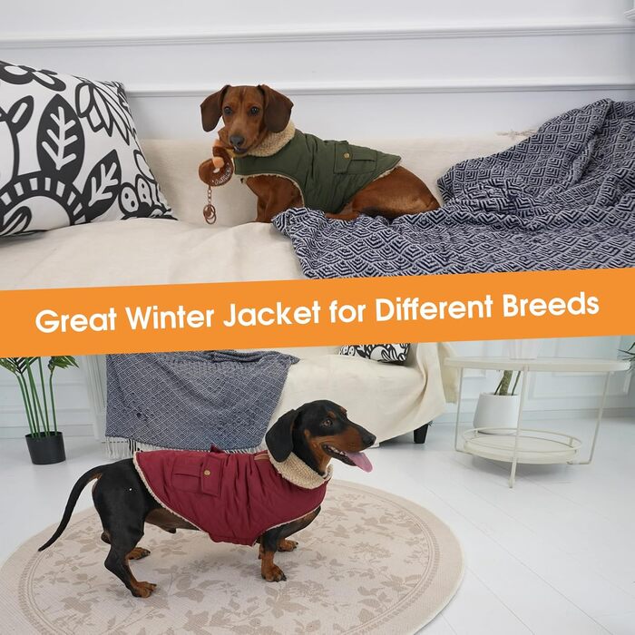 Зимовий теплий верхній одяг для собак Queenmore: флісова куртка для дрібних порід (Такса, Чихуахуа, Пудель, Бульдог, Бігль), розмір S, рожевий