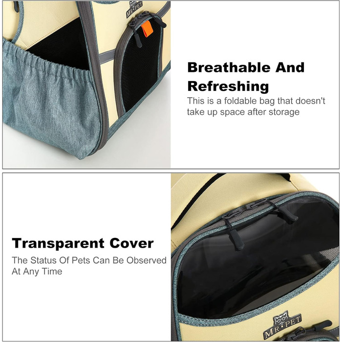 PETCUTE Рюкзак для тварин, переноска для собак та котів, жовта, до 8 кг