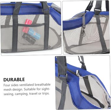 Сумка-переноска для собак Milisten з нейлону та сітки, легка та дихаюча, для активного відпочинку, подорожей та прогулянок з маленькими собаками та котами (блакитна)