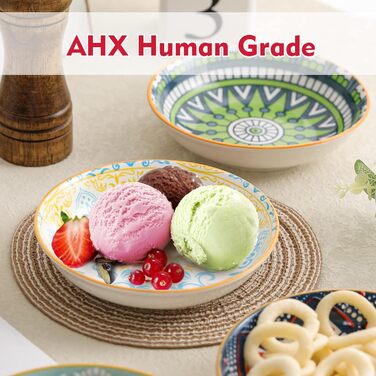 Набори мисок для котів з кераміки Katzennäpfe - 6 шт. - 250 мл - для корму - кольорові - широкі, плоскі, зручні для котів - можна мити в посудомийній машині