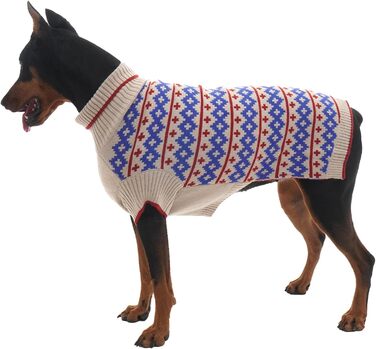 Теплий в'язаний зимовий пуловер для собак великих порід Katzinst | Зимовий пуловер для собак, Лабрадор, Доберман (Абрикосовий, 3XL)