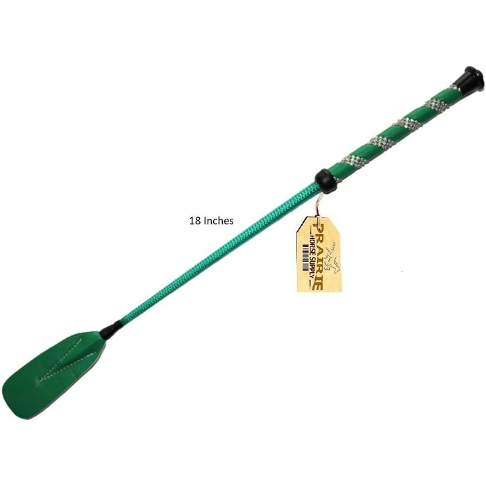 Бич для верхової їзди Jump Bat 18 дюймів з декором зі стразів. Кольори: чорний, синій, зелений, фуксія, рожевий, фіолетовий, червоний, жовтий