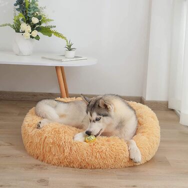 Ортопедичне кругленьке ліжко для собак XL: зручне, миюче, з memory foam. Підходить для великих собак (лабрадорів)