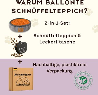 Килимок-нірка для собак: інтелектуальна іграшка та засіб для зайнятості, миючий, нековзний, регульований розмір. Іграшка для собак з мішечком для ласощів та екологічною упаковкою