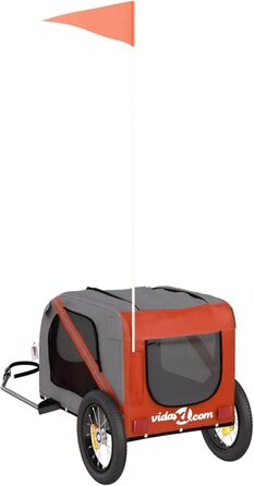 Причіп для тварин на велосипед, Oxford, оксфордська тканина та метал, тип 1, помаранчевий (124 x 53 x 53 см)