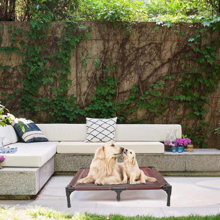 Підвищені лежанки для собак Suddus, червоні, розмір M (великі, червоні). Ідеальні для подорожей та відпочинку. Однотонні лежанки Getaway Solids