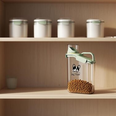 Контейнер для корму для собак 2.8L, герметичний, вологостійкий, BPA-free, прозорий, зелений 1391-Dog-Green