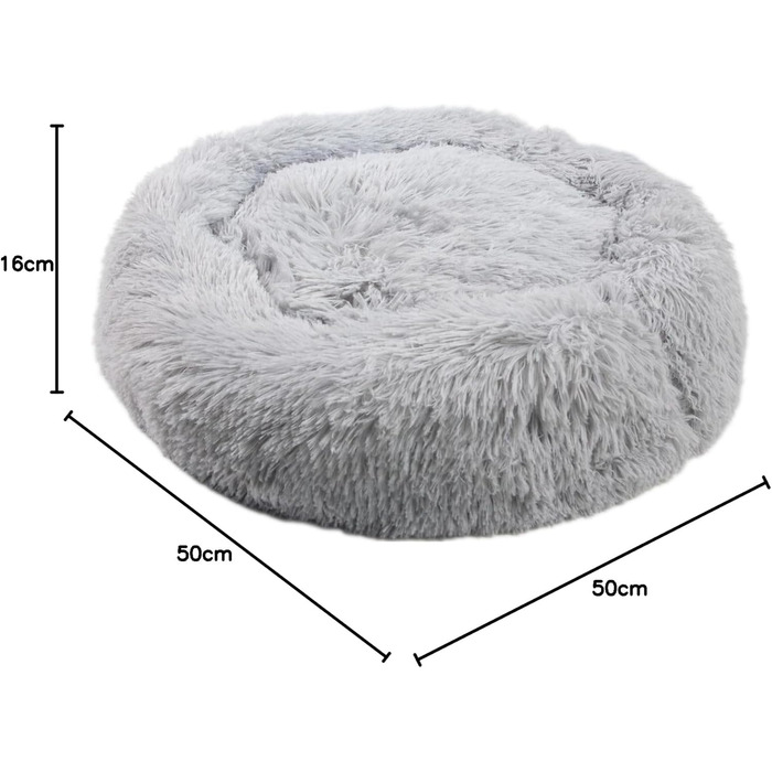 MEDISAFETY Крісло-лежанка для собак та котів Milou, м'яке, зручне, кругле, 50-80 см, кольори: світло-сірий, темно-сірий, бежевий, коричневий, розмір L