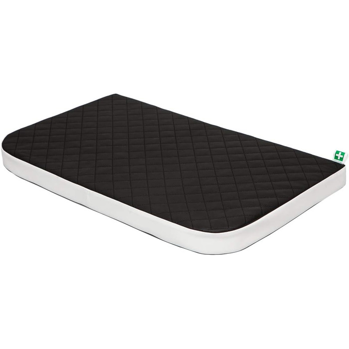 Ортопедичний лежак для собак MEDICO Lux ÖKOLEINEN, 75x50x15 см - лежанка для маленьких, середніх та великих собак, водонепроникна, ергономічна, білий з чорним