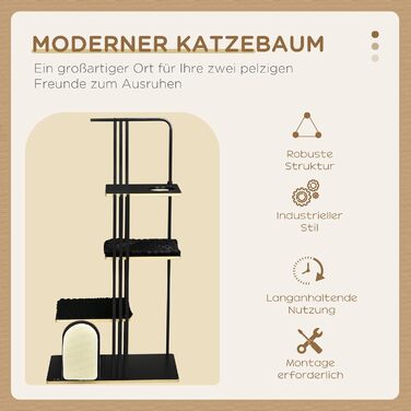 Дерев'яний комплекс для котів PawHut з ігровим м'ячем, 40x30x43 см (85x48x170 см)