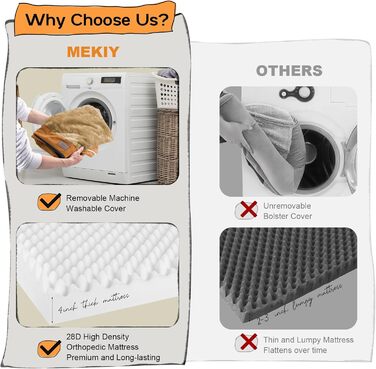 Ортопедичне ліжко для собак великих порід, XL, 91x69x18 см, знімний валик, миється, колір помаранчевий/червоний (Sunset Chevron)