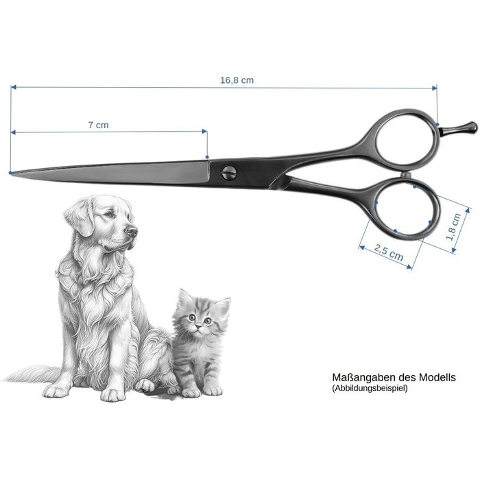 WELTMEISTER Solingen: Професійна витончена ножиця для грумінгу собак, 16.8 см, 46 зубів, німецька якість