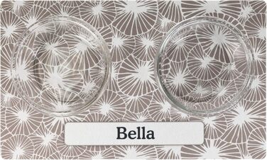 Drymate килимок для годівлі домашніх тварин - персоналізований килимок під миску для собак та котів (з перероблених волокон, можна прати в пральній машині), Paw Dots - Black Small (12' x 20'), Kahopo Grey