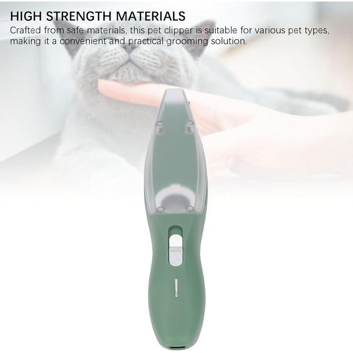 Електрична машинка для стрижки шерсті тварин SIXRUN, з акумулятором 600 mAh, для собак та цуценят, легка, з нержавіючої сталі, зелена