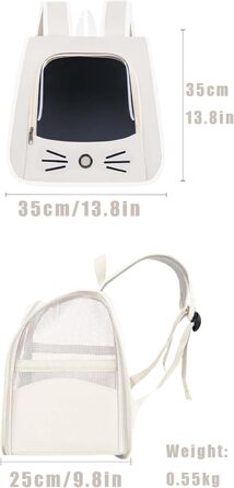 Транспортувальна сумка-рюкзак для котів та дрібних тварин, сіра та біла