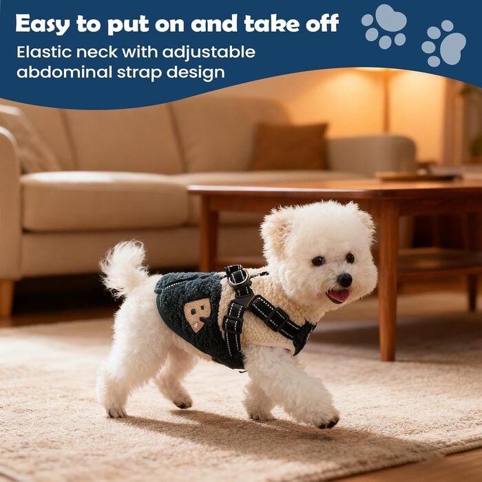 Зимовий теплий одяг для собак, куртка для тварин з отвором для повідка, для холодної погоди – рожевий/білий (зелений/білий), для маленьких та середніх собак