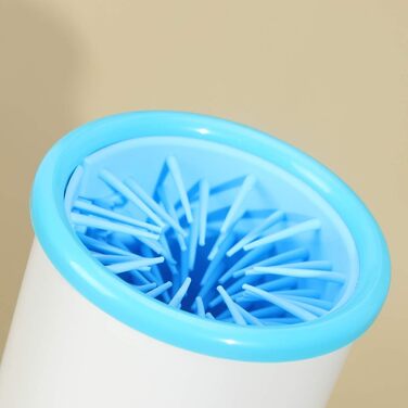 Масажер для миття лап тварин FRCOLOR USB, силікон, блакитно-білий, для собак, 16.4x10.4x2.3 см