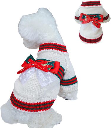 Пуловер для тварин на Новий рік, для котів та собак, в'язаний з петлею, для холодної погоди, цуценята, 2 ноги, в'язані вироби для котів, цуценят, маленьких собак, розмір XS (Зелений)