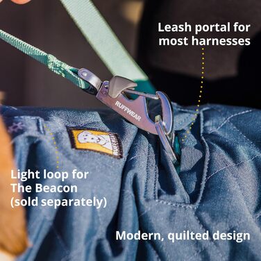 Куртка для собак RUFFWEAR Stumptown, зелена, S – утеплена, стильна, з отвором для шлейки, зносостійка, преміум-якість