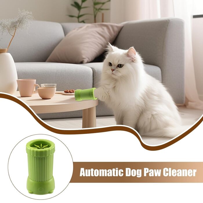 Автоматичний очисник лап для собак, електричний, USB, зелений