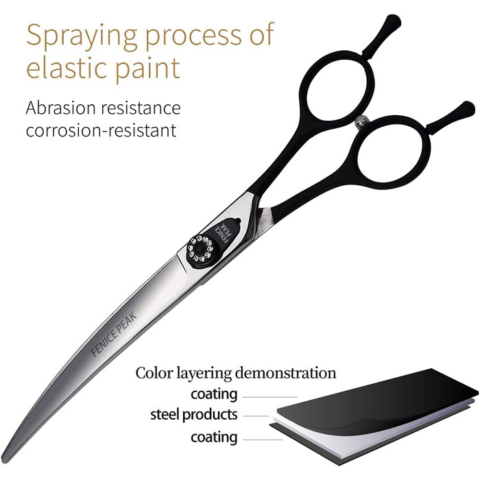 Ножиці для собак Fenice, професійні, з японської сталі 440C, 17.8/19.1/20.3 см