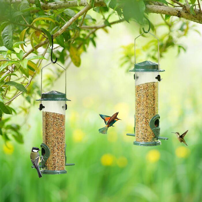 Годівниця для птахів Urban Deco з 2 годівницями, зелена (2 шт.)