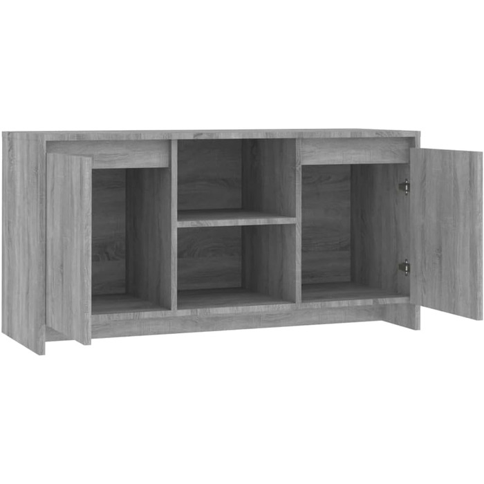 ТВ тумба vidaXL з дверцятами, полицями, біла, 102x37,5x52,5 см, ДСП (дуб сонома) – сучасна низька шафа для телевізора та Hi-Fi