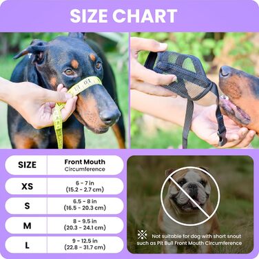 Майорчик для собак великих порід Flintstone – м'який майорчик з Air Mesh | дихаючий намордник для собак | намордник від укусів та ковтання | безшумний намордник для собак, 22.9 см