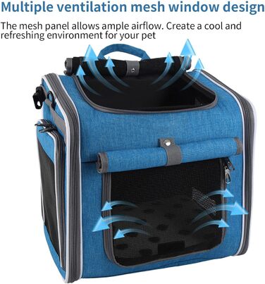 Велосипедний кошик для собак, переноска для тварин на велосипед, регульована сумка з вентиляцією для транспортування, прогулянок, кемпінгу, велопоходів та піших прогулянок