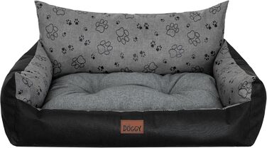 Крісло-ліжко для собак великих, середніх та маленьких порід - зручне собаче ліжко 82x63 см, колір графіт з лапами