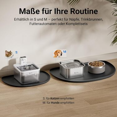 Підкладка під миску для котів DownyPaws, силіконова, чорна, 45 x 32 см. Захист від розливання, легко миється.