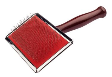 Щітка для собак EHASO Extra Lifetime Soft, велика, для короткої та середньої шерсті, з нержавіючими щетинами та ергономічною ручкою з дерева, для видалення підшерстка