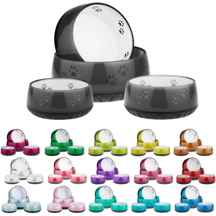 Миска для собак EHASO з лапками - годівниця та поїлка для маленьких та великих собак (330 мл, Чорний)