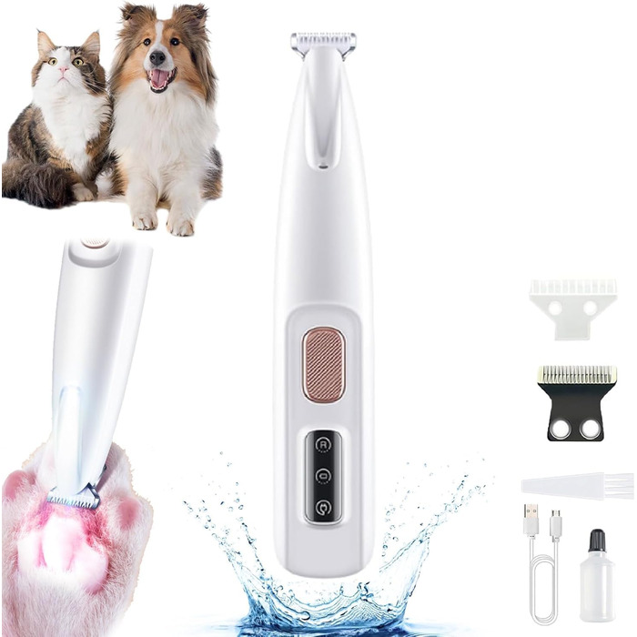 Електричний триммер для лап домашніх тварин - безшумний, водонепроникний, для собак та котів