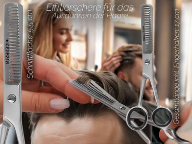 Професійна фризувальна ножиця Effilierschere з чохлом - ножиці для витончення волосся, 6 дюймів, нержавіюча сталь