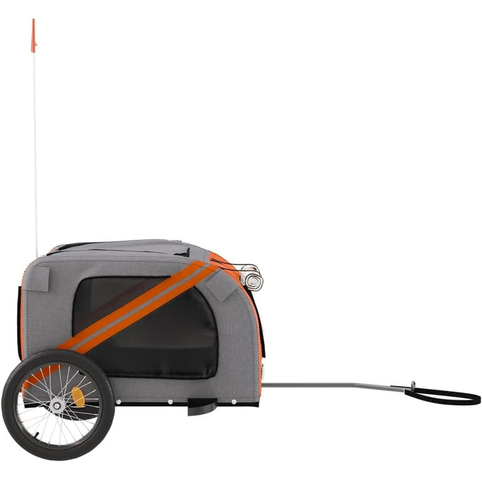 Festnight Причіп для велосипеда, переноска для собак, чорний та сірий, вантажність 45 кг