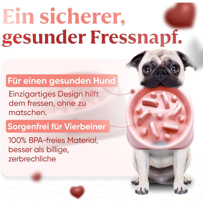 Миска для собак від ковтання велика | Повільне та здорове харчування, Slow Feeder, сприяє травленню, запобігає блювоті, неслизьке дно, миска для собак, для великих та XXL собак