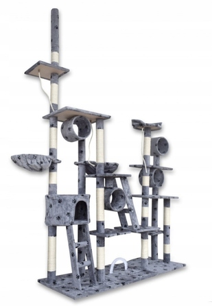 Комплекс для кігтів Bituxx: низька, стельова та висока дряпалки, лежак, килимки для дряпання, стовпчик та вежа (висотою понад 220 см), модель 