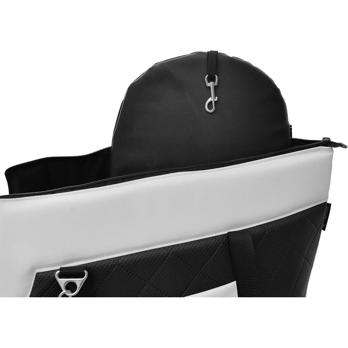 Сумка-переноска для собак та котів Boutique Zoo, чорно-біла (штучна шкіра), до 5 кг