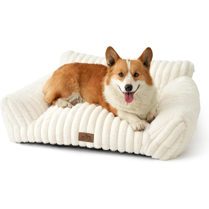 М'яке ліжко для котів та собак, ліжко-лежанка для домашніх тварин, 80x60x33 см, кремовий колір