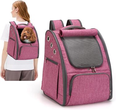 PETCUTE Рюкзак для собак та котів, дихаючий, складний, для подорожей, червоний