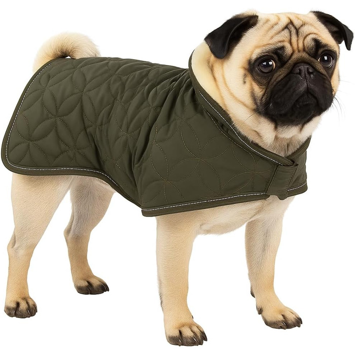 Шлейка для собак Flaingo Hundeantel Winter Ushi, хакі, XS: тепла, водонепроникна, з флісовою підкладкою та світловідбиваючими елементами