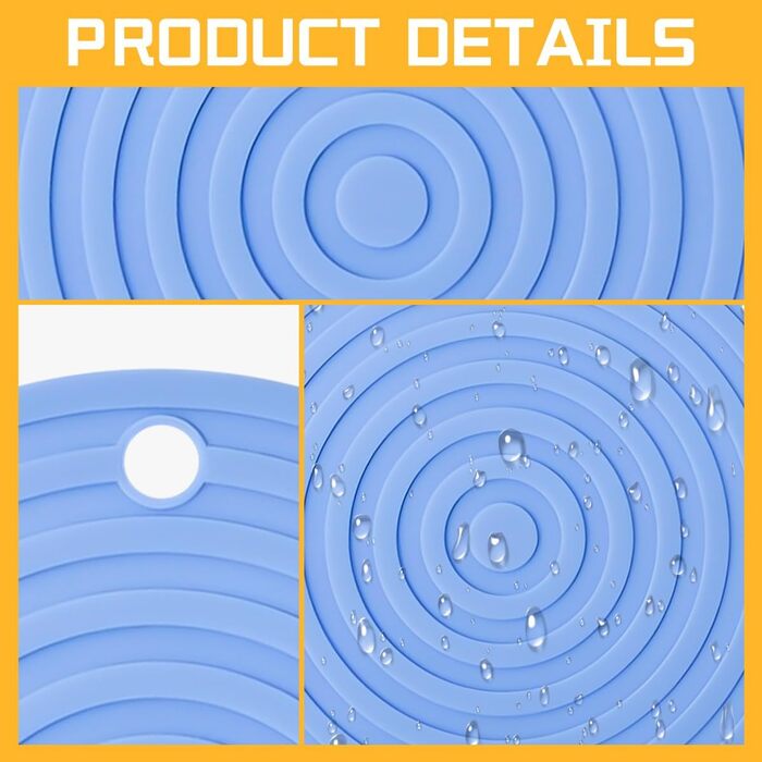 Силіконові килимки під миски для котів та собак, водонепроникні, антиковзаючі, 23.6 см (блакитний)