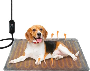Електричний килимок для собак великих порід, 70x40 см, регульована температура, з антигризункою