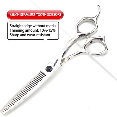 Професійні ножиці для перукарів 6 дюймів: ножиці для стрижки та розчісування волосся, різні специфікації (тонкі леза 6 дюймів)