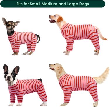 Піжама для собак після операції Kuoser, боді для собак після кастрації, боді для собак після операції (XXL, Рожевий, Зелений)