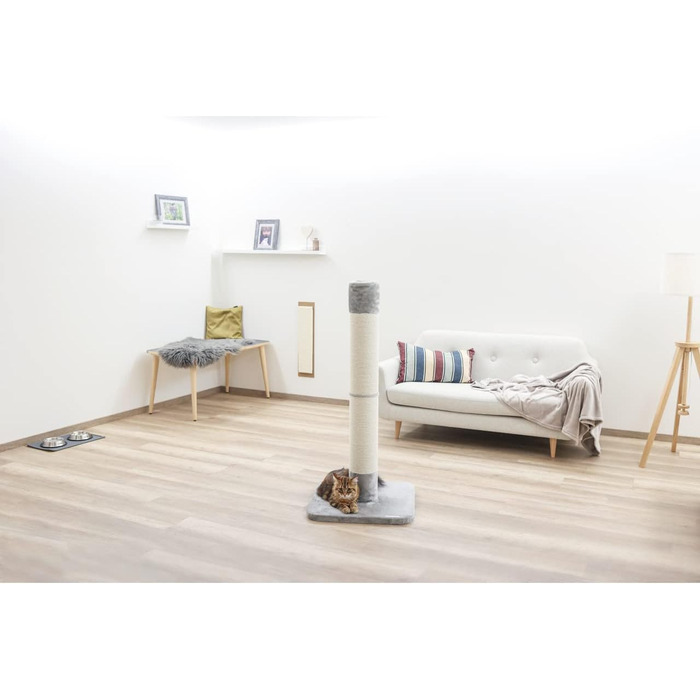 Дряпка для котів Kerbl Opal з джуту, сіра, 56x56x119 см