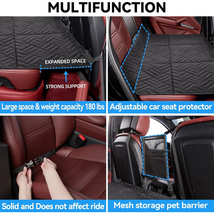 Підстилка для собак у багажник авто, чорна, для SUV, з жорстким дном